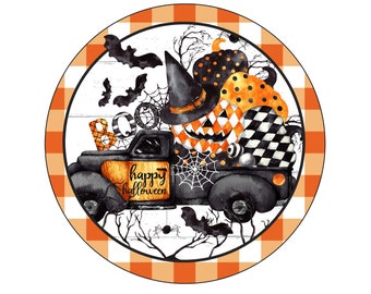 Halloween Wreath Sign, Pumpkin Wreath Sign, Signs For Wreaths, Wreath Attachments, Aluminum Wreath Sign, 8 In Wreath Sign