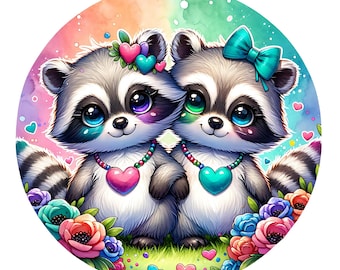 8 Inch Raccoon Wreath Sign, 8" Raccoon Wreath Sign, Signs for Wreath Making, Front Door Decor, Metal Signs for Wreath Attachments