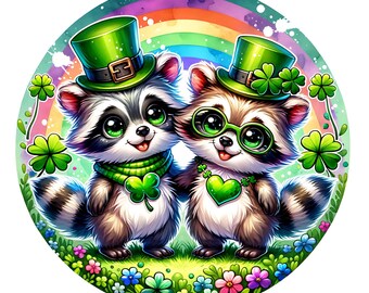 8 Inch Raccoon Wreath Sign, 8" Raccoon Wreath Sign, Signs for Wreath Making, Front Door Decor, Metal Signs for Wreath Attachments