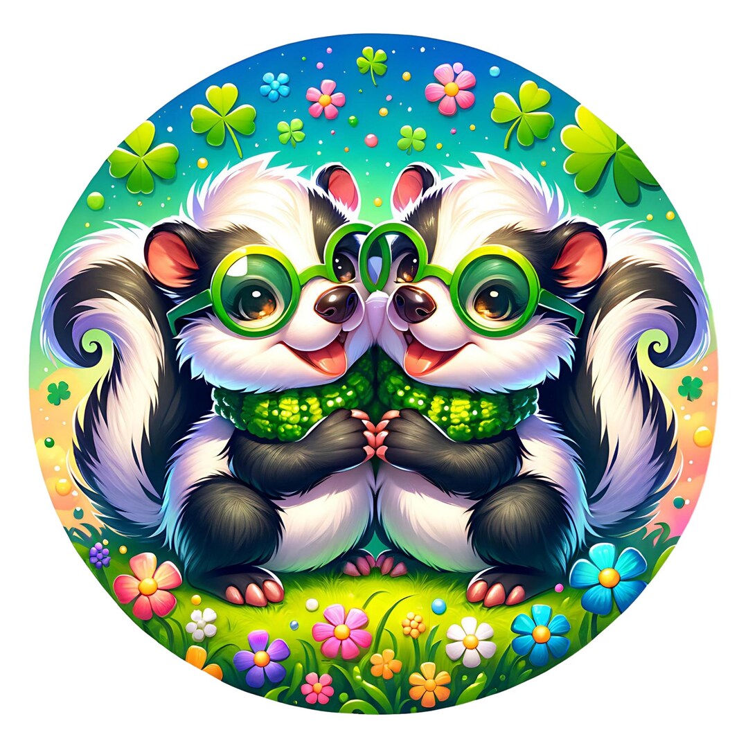 Spring Skunk 8 Inch Skunk Wreath Sign, 8