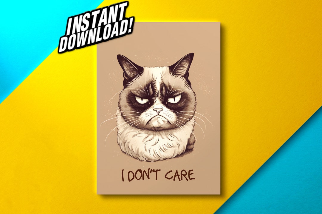 Printable Grumpy Cat Card Funny Grumpy Cat Card Grumpy Cat - Etsy