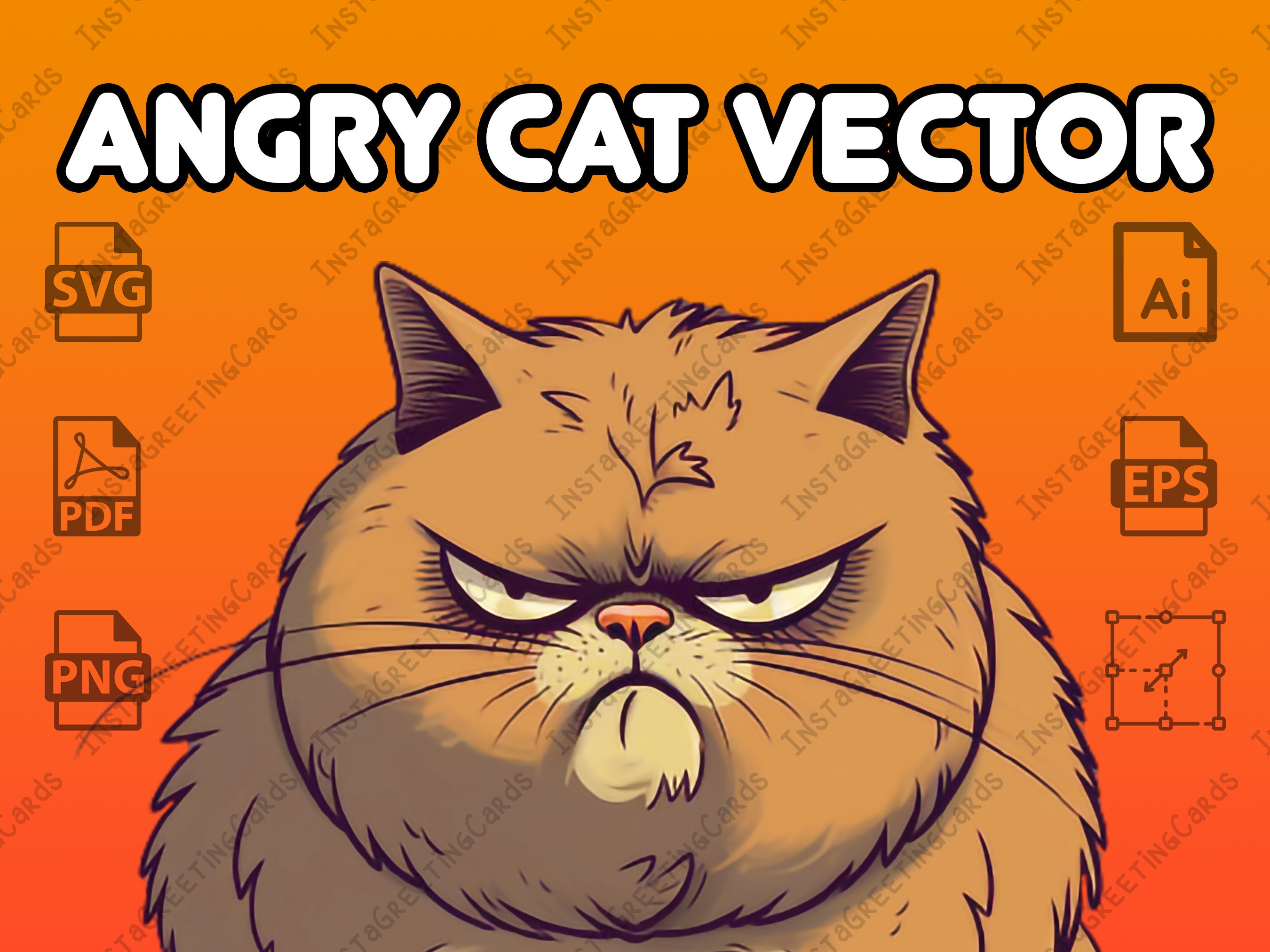 Grumpy Angry Cat Illustration Graphic by Topstar · Creative Fabrica