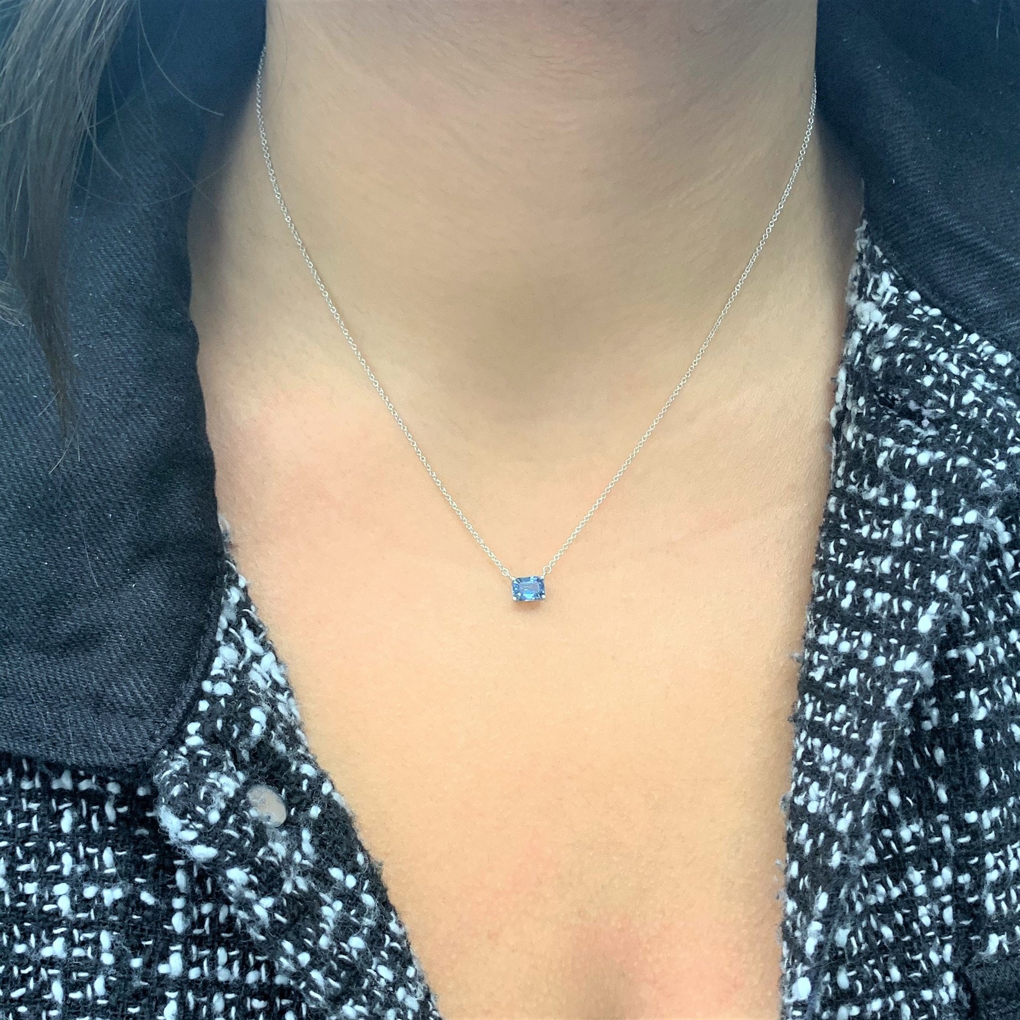 white gold sapphire necklace white gold sapphire necklace