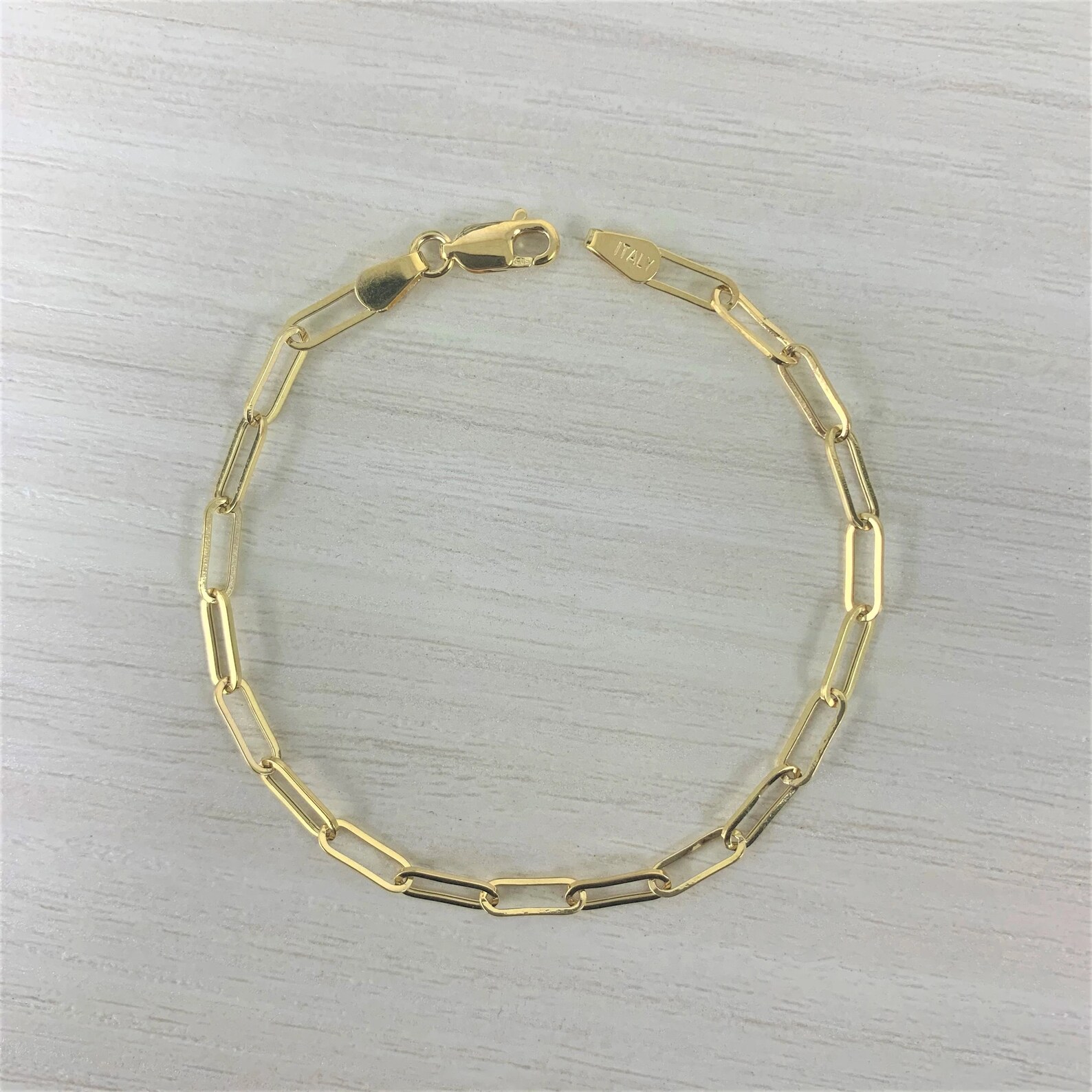 14k Gold Paperclip Link Bracelet 1.8 Grams Solid Gold Etsy
