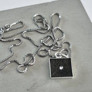 Unique Handmade Concrete Necklace. Concrete Pendant in Silver Frame. Concrete neckalce. Minimalist Concrete Jewelry. Handmade Jewelry.