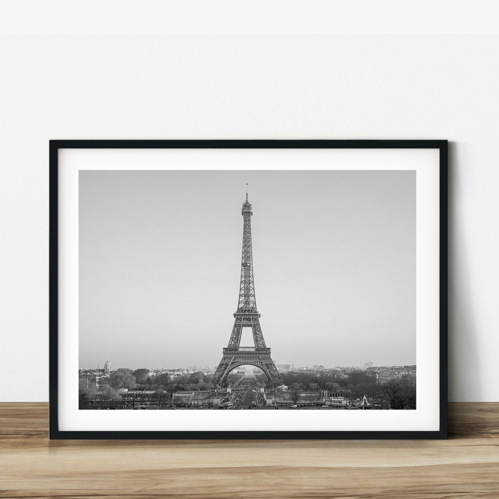 The Eiffel Tower black and white travel photography. | Etsy