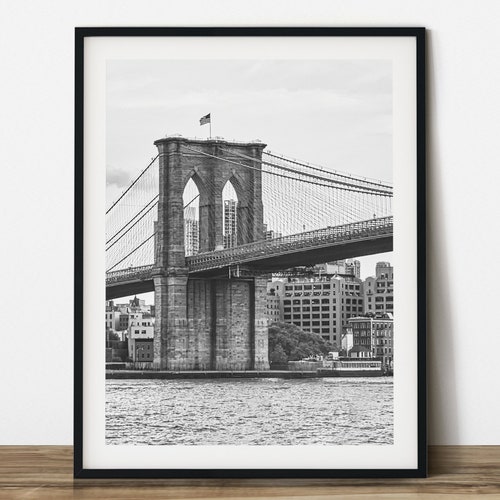 Black and White Photography Brooklyn Bridge Wall Art Modern - Etsy