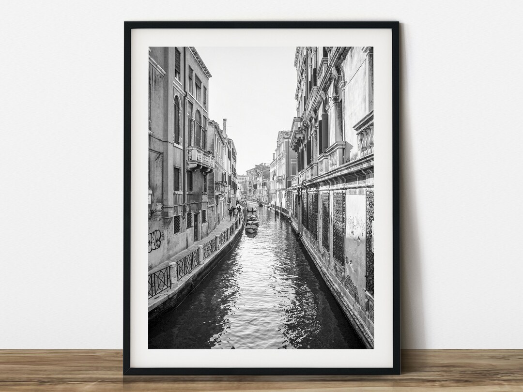 Venice in Italy, Black &amp; White Travel Photography. Printable Wall Art ...