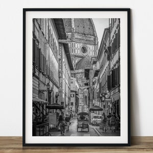 Duomo of Florence black and white photography. Printable wall art, Wall decor image. Ready made to print out for any ratio.