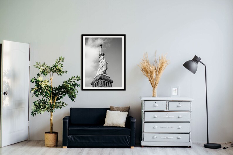 Black and White Photography of Statue of Liberty. Printable - Etsy