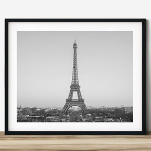 The Eiffel Tower Black and White Travel Photography. Printable Wall Art ...