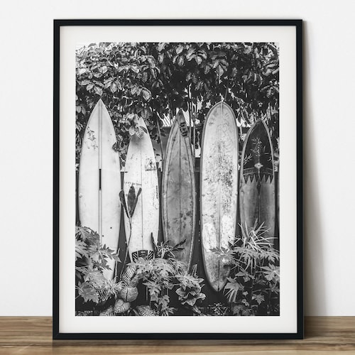Surf Art Black and White Beach Photography Prints Large Wall Etsy