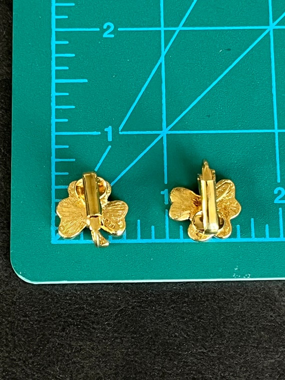 Vintage Avon Shamrock Clip on Earrings - image 6