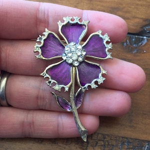 Purple Flower Brooch Pin