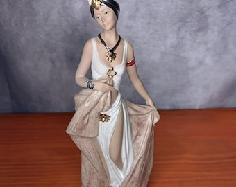 Statuetta in porcellana Nadal Spagna, alta 52 cm - Art Deco "Signora con specchietto" #1002