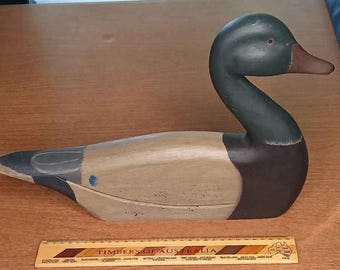 Grande oca canadese in legno intagliata a mano da 16 pollici, firmata da James Haddon.