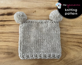 Knitting Pattern - One Skein Wonder - Newborn Pom Pom Beanie