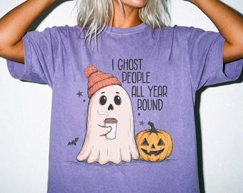 I Ghost People Shirt | Comfort Colors Funny Halloween Tee