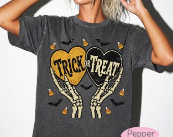 Trick Or Treat Skeleton Hands Shirt | Comfort Colors Halloween Tee