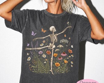 Ballet Skeleton Wildflower Shirt | Comfort Colors Botanical Tee