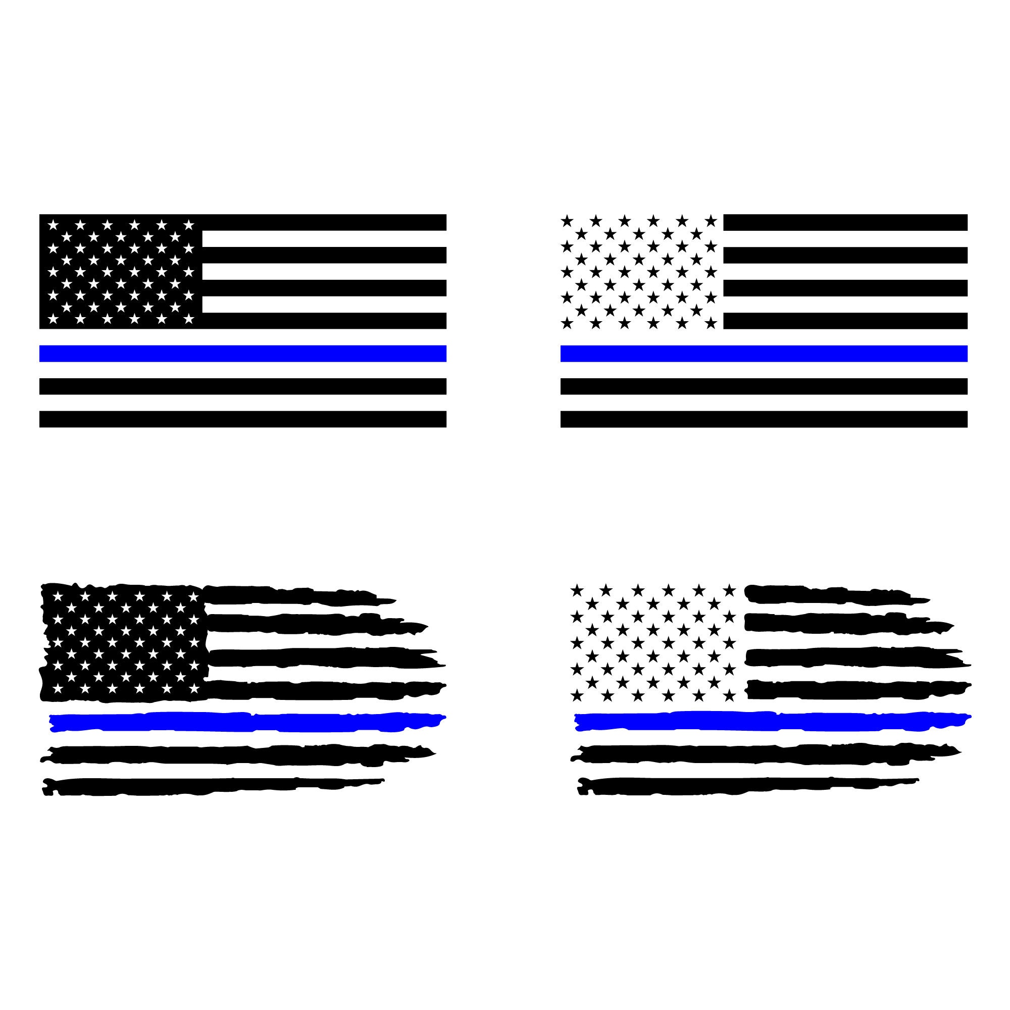 American Flag Thin Blue Line USA Flag Cutting File png ai eps | Etsy