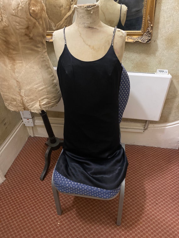 Mary Quant Ginger Group 60s black satin minidress - image 7