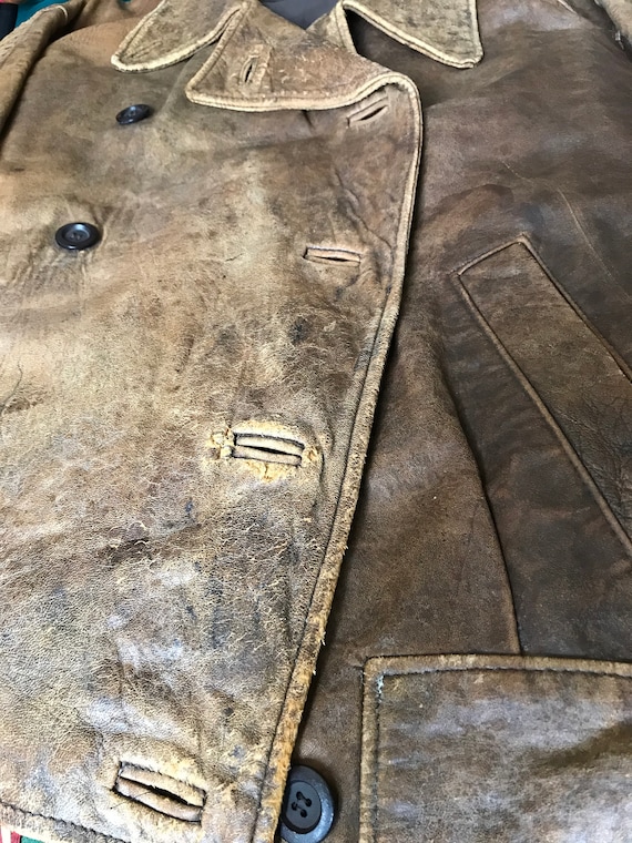 Mary Quant vintage distressed leather jacket