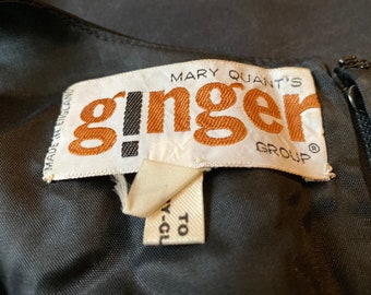 Mary Quant Ginger Group 60s black satin minidress