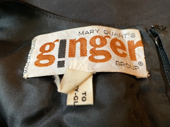 Mary Quant Ginger Group 60s black satin minidress