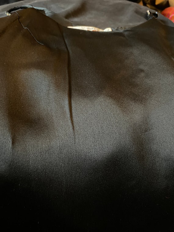 Mary Quant Ginger Group 60s black satin minidress - image 2
