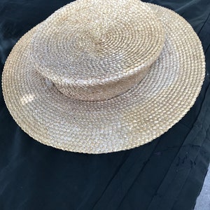 Vintage französische sehr breite Krempe Stroh Boater circa 1920s
