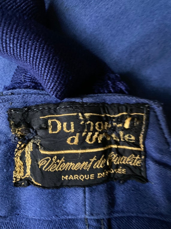 Vintage French workwear moleskin cotton dungarees… - image 1