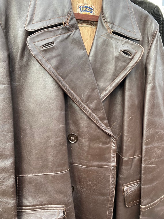 Vintage deadstock Dutch leather trenchcoat coat ci