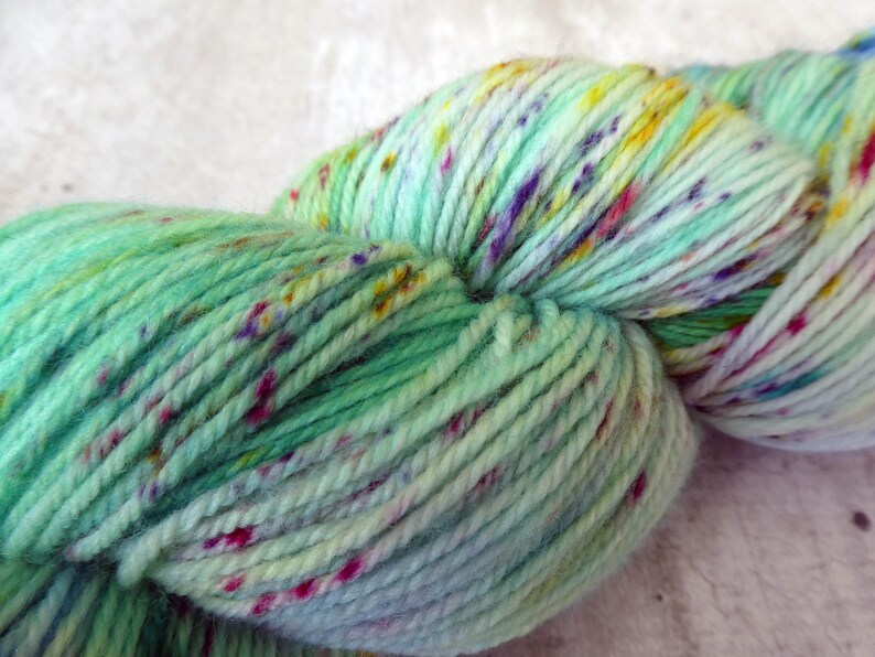 Handdyed 8515 merinonylon fingering weight yarn Summer Meadow