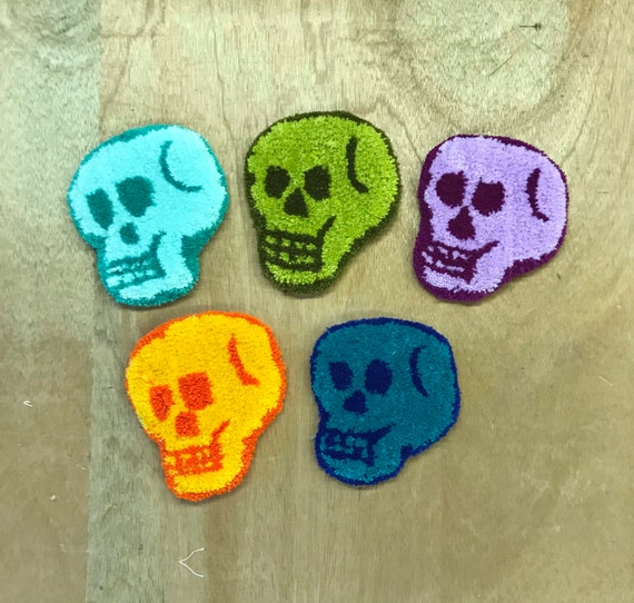 Skull Wall Hanging Skull Rug Halloween Decoration Tufted Etsy
