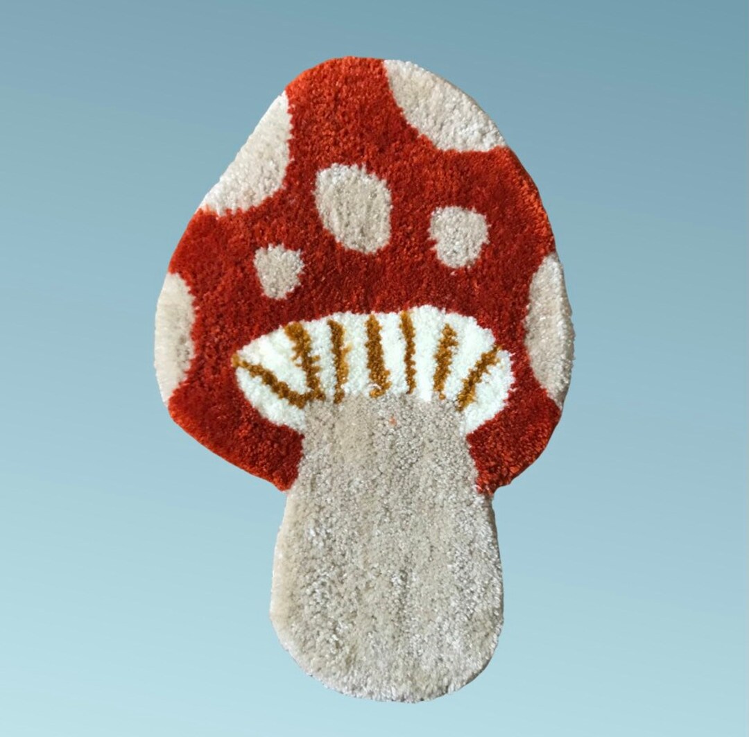 Mushroom Rug, Tufted Rug, Mushroom Art, Mushroom Wall Hanging, Aesthetic Rug Etsy