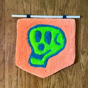 Skull Wall Hanging, Tufted Skull Rug, Skull Wall Art, Halloween Wall Hanging, Halloween Art