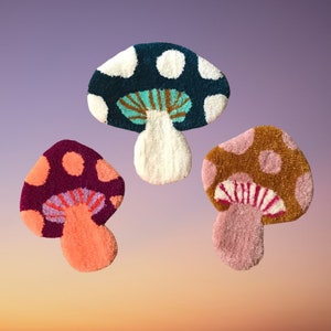 Mushroom Rug, Mushroom Wall Hanging, Tufted Mushroom, Aesthetic Rug
