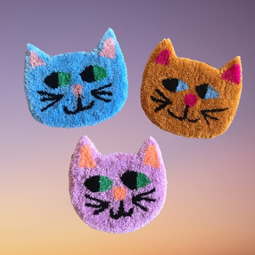 Cat Rug Cat Wall Hanging Tufted Cat Etsy