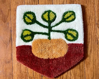 Plant Wall Hanging, Tufted Wall Hanging, Aesthetic Bedroom, Tufted Plant Rug, Plant Gift