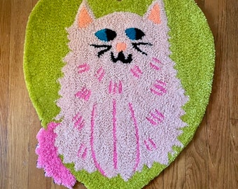 Cat Rug, Tufted Cat, Cat Art