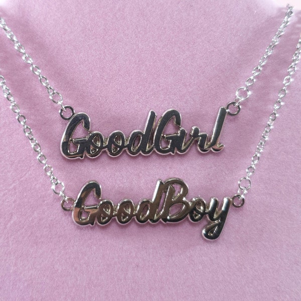 Collier en argent Good Girl Good Boy