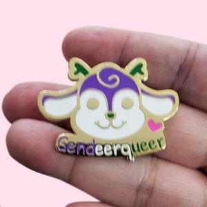 Gendeerqueer Enamel Pin, Genderqueer Pride Pin