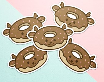 Chocolate Doenut Deer Pun Vinyl Sticker