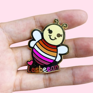 Lesbeean Enamel Pin, Lesbian Pride Pin