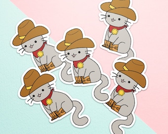 Cowboy sheriff kat sticker