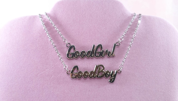 Silver Good Girl Good Boy Necklace Etsy UK