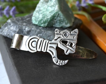 Vintage Silver Wolf Money Clip - Signed Silver Mexico Collectible