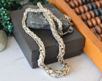 Vintage Napier Wheat Chain Necklace: Silver Tone Choker