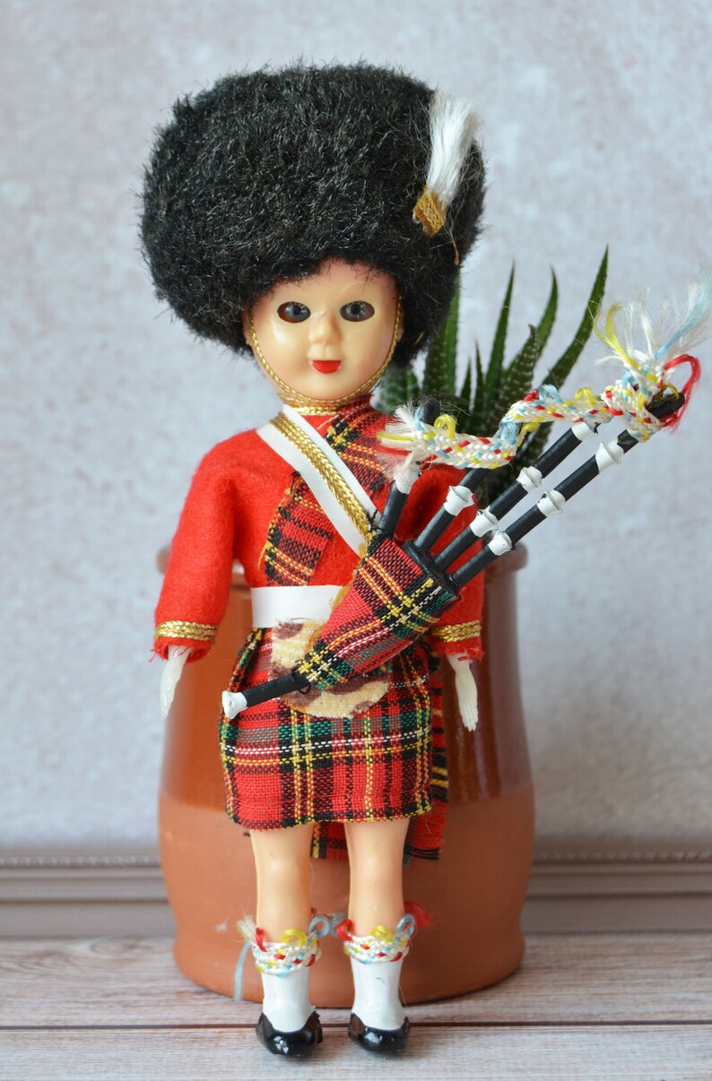 Scottish Costume Doll Vintage Bagpiper Doll British Royal Etsy